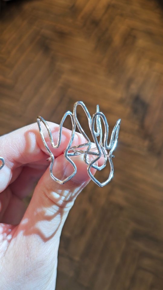 Making more Bunny Silhouette Rings in various sizes. 🔨