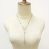 elegant clear quartz crystal Y-necklace with dome pavilion charm