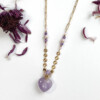 heart shaped purple amethyst crystal bottle necklace
