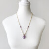 heart shaped purple amethyst crystal bottle necklace