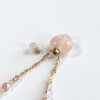 heart shaped pink rose quartz crystal bottle necklace