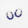 blue lapis lazuli stone beads hoop earrings
