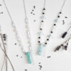 natural caribbean calcite point necklaces with gemstone beads adornment
