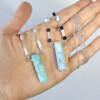 natural caribbean calcite point necklaces with gemstone beads adornment