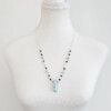 natural caribbean calcite point necklace with gemstone beads adornment