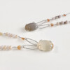 bunny necklace with semi opaque agate cabochon sets on sterling silver rabbit silhouette