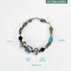 a mixed media of ceramic beads and gemstone combination bold bracelet in victoria garden theme