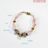 a mixed media of ceramic beads and gemstone combination bold bracelet in rosey wheat theme
