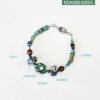 a mixed media of ceramic beads and gemstone combination bold bracelet in richmond garden theme