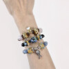a mixed media of ceramic beads and gemstone combination bold bracelets