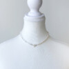 baroque pearls and herkimer diamonds necklace with sterling silver infinite and four leaves toggle clasp