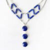 blue lapis lazuli stone statement necklace