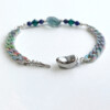clover blue fluorite bracelet with lapis lazuli, dreamy pattern chain and silver ingot buckle clasp