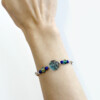 clover blue fluorite bracelet with lapis lazuli, dreamy pattern chain
