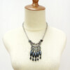 black agate stone bib statement necklace
