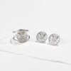 sterling silver flower coin stud earrings and ring set