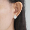 sterling silver flower coin stud earrings