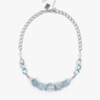 natural blue aquamarine raw stone statement necklace