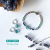 set of clover blue fluorite gemstone earrings and bracelet