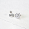 sterling silver clover coin stud earrings