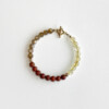citrine, red jasper and sunstone stacking bracelet with gold plated sterling silver four leaves toggle clasp