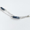silverite sapphire raw stones simple layers sterling silver chain bracelet