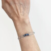 silverite sapphire raw stones simple layers sterling silver chain bracelet