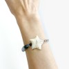 white shell starfish with raw aquamarine stone bracelet