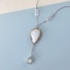 pixar up inspired hot air balloon moonstone cabochon pendant with small house hanging sterling silver necklace