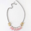 pink rose quartz crystal bib statement necklace