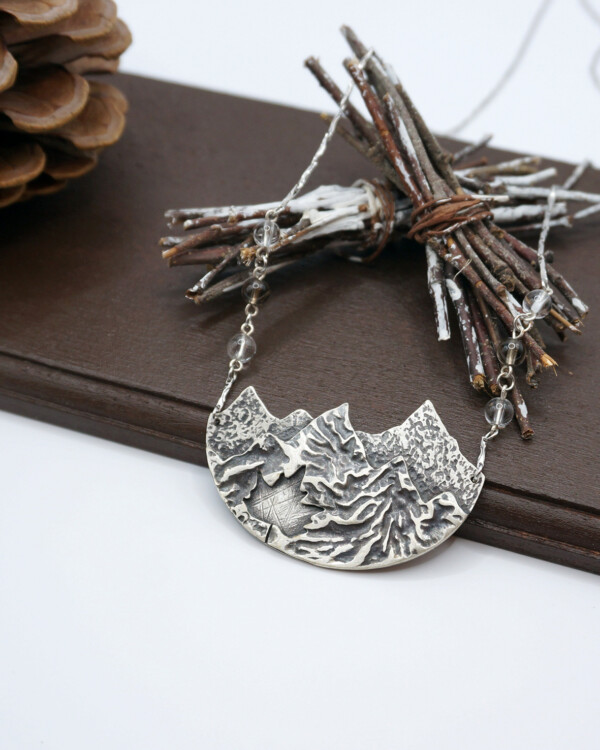view of vancouver handmade reticulation silver necklace made in canada