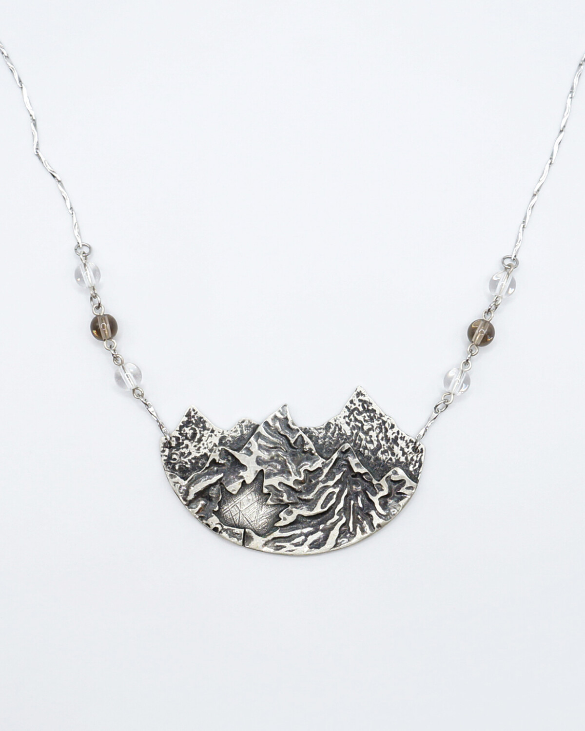 view of vancouver handmade reticulation silver necklace made in canada