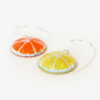 vitamin c earrings, orange and lemon glass enamel handmade statement dangling earrings