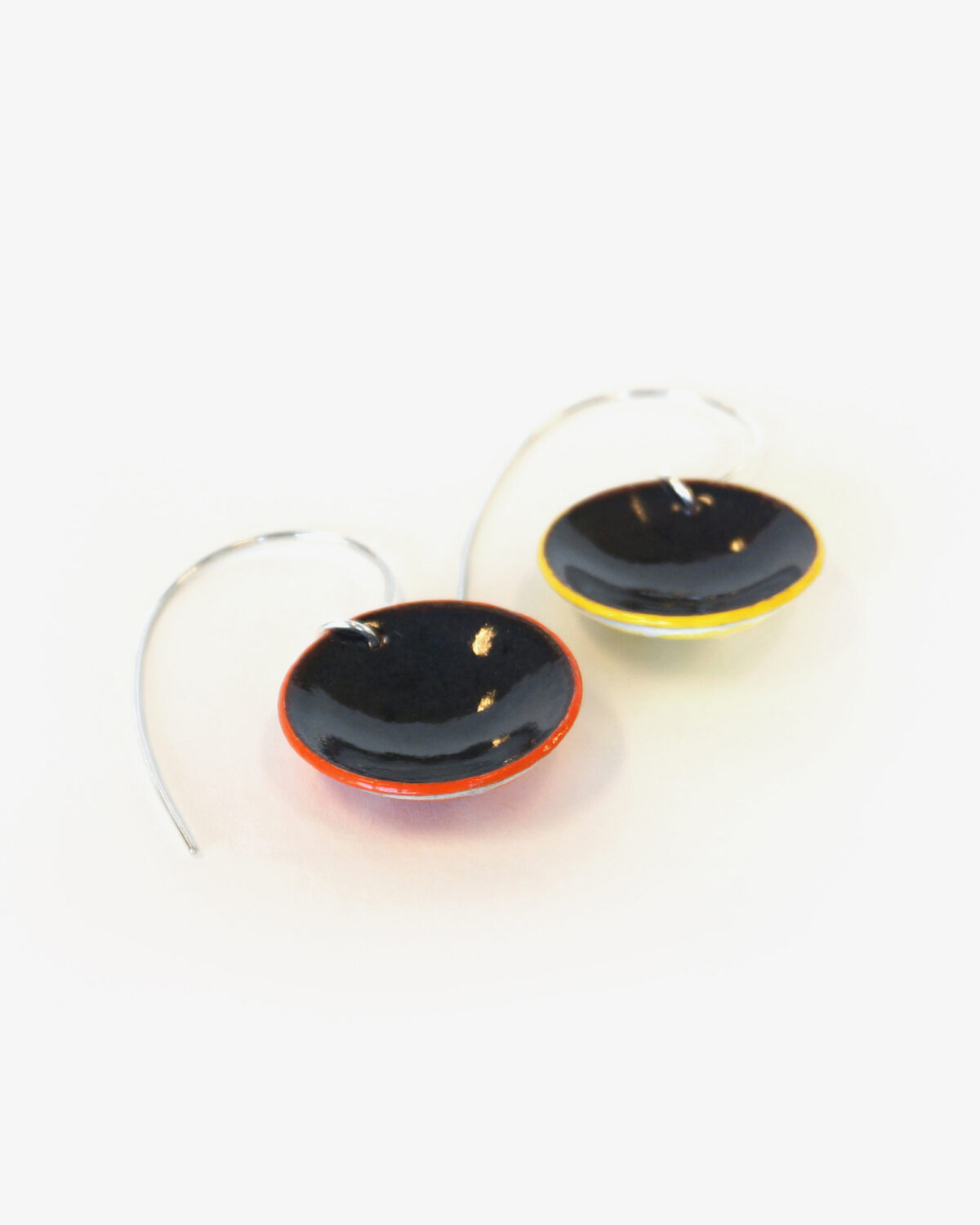 vitamin c earrings, orange and lemon glass enamel handmade statement dangling earrings
