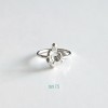 organic shape water casting silver ring