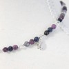 multicolor sapphire short necklace with sterling silver infinite and turtle charm