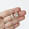 organic shape water casting silver earrings