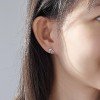 organic shape water casting silver stud earrings