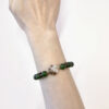 taiwan green jade bracelet with agate and smoky quartz, 14k gold-filled ring