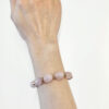 pink morganite gemstone bracelet with multicolor fancy chain
