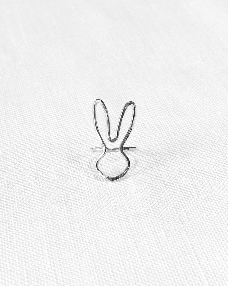 sterling silver rabbit silhouette bunny ring