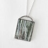 forest inspired rectangle chrysotile green zebra jasper stone pendant blackened sterling silver necklace