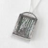 forest inspired rectangle chrysotile green zebra jasper stone pendant blackened sterling silver necklace