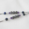 labradorite, amethyst and lapis lazuli beads adorning the chain