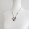 sterling silver wings necklace with sheep bridge lavender agate stone