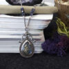 potion of transformation pendant necklace with labradorite gemstone