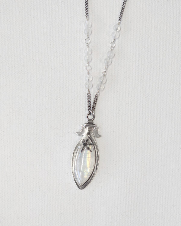 potion of wisdom pendant necklace with moonstone