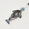 silver orca whale pendant with australian boulder matrix opal cabochon