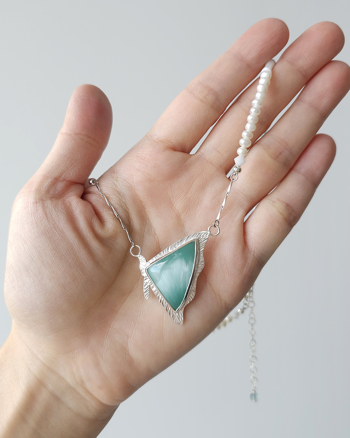 Wing of Green Angelite Necklace - Image 6